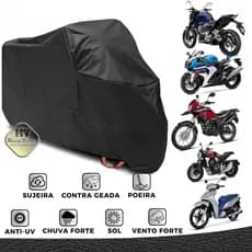 Capa Para Cobrir Moto Couro Impermeável Protege Sol Chuva Granizo Riscos P ao XGG