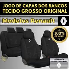 Capa Para Bancos Automotivo Renault Sandero Clio Logan Duster Oroch Tecido Grosso e Original