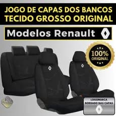 Capa Bancos Automotivo Renault Modelos Sandero Clio Logan Duster Oroch, Tecido Grosso e Original
