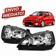 Par Farol Corsa Hatch Sedan Montana 2003 2004 2005 2006 2007 2008 2009 2010 2011 2012 Mascara Negra