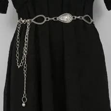 Francês Retro Metal cintura corrente acessórios feminino ouro corrente cinto decoração combinando saia cam