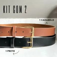 Kit 2 Cintos Feminino Fivela Clássica