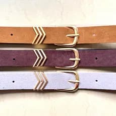 Kit 3 Cinto Feminino da Moda Seta Camurça
