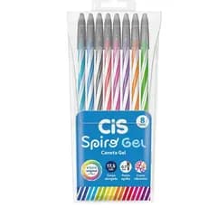 Kit Caneta Cis Spiro gel 0.7mm - com 8 Cores