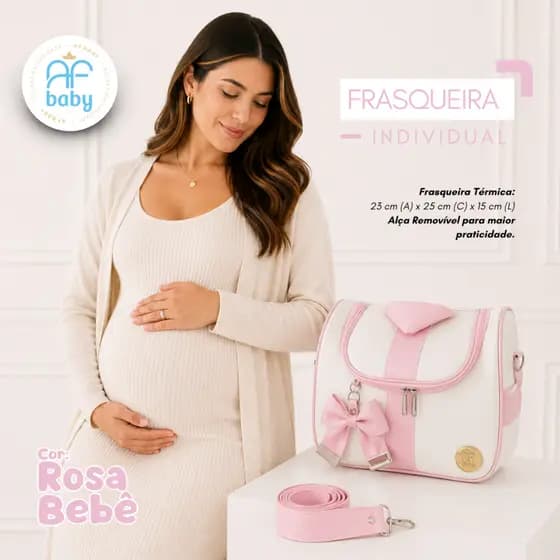 Frasqueira Térmica e Impermeável/Menino e Menina com Faixa e Laço