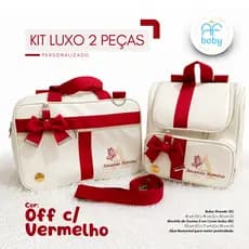 Kit 2 peças  Maternidade Bordado com o Nome da criança  l Laço e Faixa