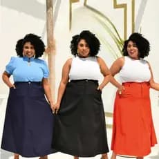 SAIA LONGA ALFAIATARIA PLUS SIZE ELEGANTE CASUAL G1 , G2 MODA FEMENINA