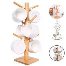 Suporte De Caneca Xicara 6 Ganchos Madeira Decoração Cozinha-envio imediato