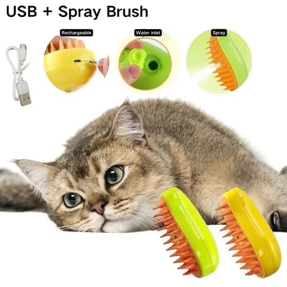 3 Em 1 Escova A Vapor Para Gato