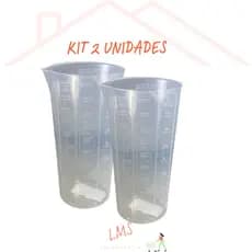 KIT COPO MEDIDOR GRADUADO COM BICO PLASTICO TRANSPARENTE 2 UNIDADES