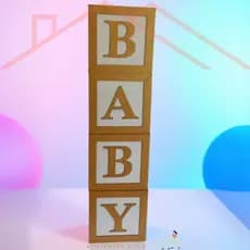 Cubos Baby Pintado / Decoração de Festa / Decoração Chá de Bebê e Revelação MDF 20CM