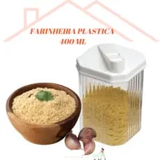 Kit Farinheira açucareiro transparente   com tampa trava deslize  capacidade 400ml 5 unidades