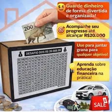 Cofre desafio 20 Mil Reais |Quadro para guardar Dinheiro | Desafio das Economias | Cofrinho Financeiro