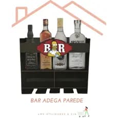 Bar de Parede Adega Suspensa MDF com Porta Taças e Copos Área Gourmet Decorativo