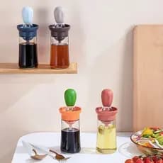 Porta azeite Dispenser Oleo Azeite Vinagre Com Pincel Culinário De Silicone