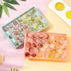 Forma de Gelo Bola Plástica 33 Cavidades, Molde para Cubo Esférico com Tampa