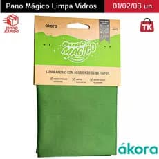 Pano Mágico Limpa Vidros e Espelhos Ákora 40x40cm – Microfibra Premium Sem Fiapos
