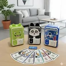 Cofre Eletrônico Infantil com Senha Digital Entrada de Notas e Moedas - fofo e divertido