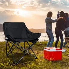 Cadeira Portátil Dobrável com Bolso Lateral | Cadeira de Lua Leve para Camping, Pesca, Praia e Piquenique