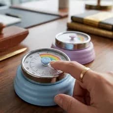 Cronômetro Temporizador Mecânico 60 Min | Alarme Alto | Base Magnética | Para Cozinha, Fitness e Estudos | Sem Bateria