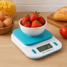 Balança Digital Para Cozinha Até 15kg | LCD Digital, Alta Precisão | Função Tara, Compacta e Prática