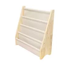 Estante prateleira rack organizador Infantil Montessoriana Porta Livros Madeira e Tecido