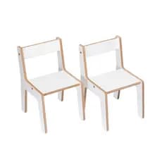 2 cadeiraS infantil para mesinha estudos mdf branco - cadeirinha para atividades desenhos resistente