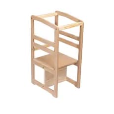 Torre Montessori 4 em 1 Infantil Torre de Aprendizagem MDF Cru Cadeirão Educativo alimentação