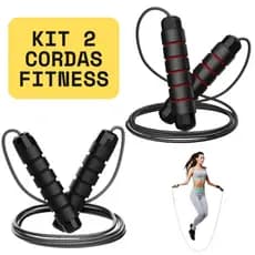 Kit 2 Corda de Pular Crossfit Profissional 3M Profissional Crossfit Treino  Rolamento Ajustável
