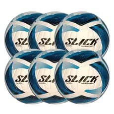 Kit 6 Bolas de Futebol Slick Futsal M01 Azul Evolution TechFusion Dualt