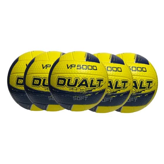Kit 5 Unidades Bola de Vôlei Oficial Dualt Soft VP 5000