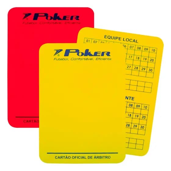 Cartão de Arbitro Futebol Campo Oficial Poker