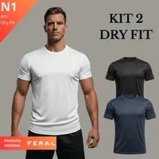 Kit 2 Camiseta Dry Fit Masculina Academia Corrida Camisa Treino Exercícios  Esportes Sortidas