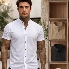 Camisa Gola Padre Manga Curta Masculina Premium Trabalho Dia a Dia Camiseta