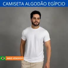 Camiseta Algodão Egipcio Masculina Básica Slim Fit Gola Redonda Premium Casual