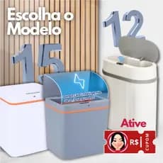 Lixeira com Sensor Automática Inteligente Lixeira Banheiro Cozinha Escritório 12/15 Litros AkiBazaar