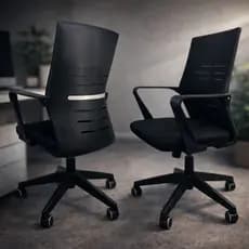 Kit 02 Cadeiras de Escritório Presidente  Ergonômica Executiva Com Estofado para Consultório