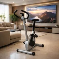 Bicicleta Ergométrica Vertical com Painel Digital Regulagem de Intensidade e Banco Ajustável