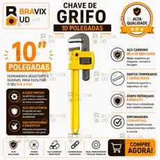 Grifo Chave Americana 10" Polegadas P/ Cano Tubo Encanador Mordente Hidraulico Aço Profissional 250mm