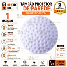 Tampão Protetor De Parede Para Maçaneta Batente De Porta Anti Impacto