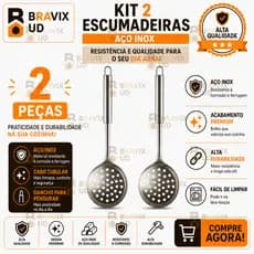 Escumadeira para Fritura Batata Frita Pasteis Inox Cozinha Utensilios Inox