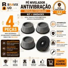 Pé Nivelador Antivibração Para Máquina De Lavar Lavadora Base Antiderrapante Ajustável
