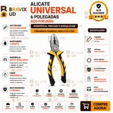 Alicate Universal 6 Pol. PROFISSIONAL em Aço Forjado Cabo Emborrachado