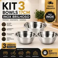 KIT 3 Bowls 17cm Gourmet Tigela Brilhosa Receita Praticidade