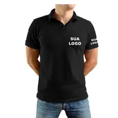 Camisa Personalizada Polo Logo Estampa Bordado Peito E Manga
