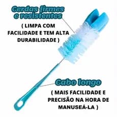 Escova Para Limpar e Lavar Mamadeira Garrafa e Copos/Ponta de Esponja Haste Flexível Envio Rápido