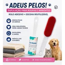 ESCOVA PAPA BOLINHA / TIRA PELO DUPLA FACE + ROLO DESCARTAVEL COM 20 FOLHAS