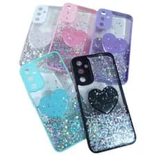Capa capinha Pop Socket Samsung Galaxy com Coracao Glitter Luxo Feminina Premium