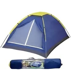 Barraca Tenda Camping Iglu 4 Pessoas Azul Completa Bolsa Azul Impermeável Resistente Praia Acampar