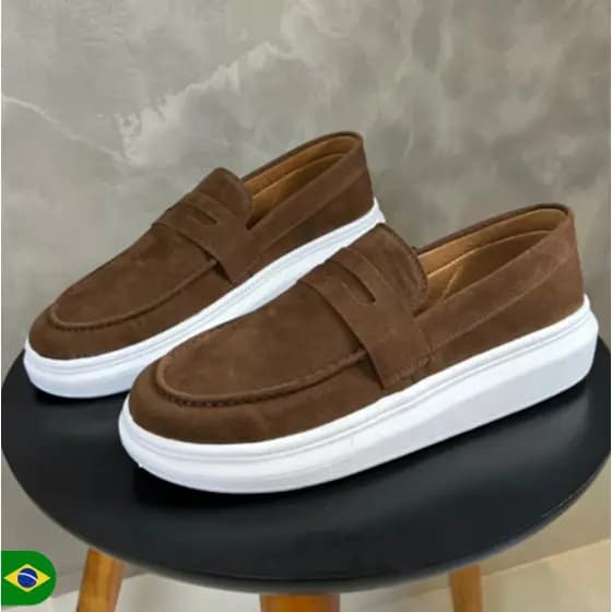 Sapato Tenis Mocassim Derby Masculino Camurça Casamento Trabalho loafer Broge Preium Calce Facil- Oferta!